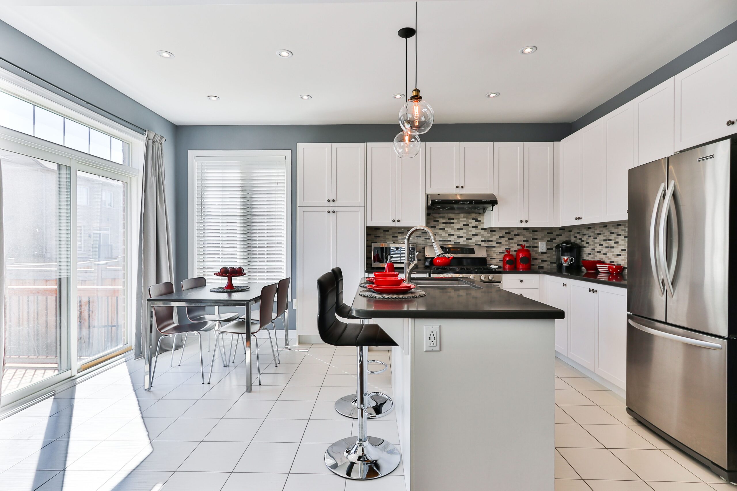 Grey Themes Kitchen with Shades of Black and White