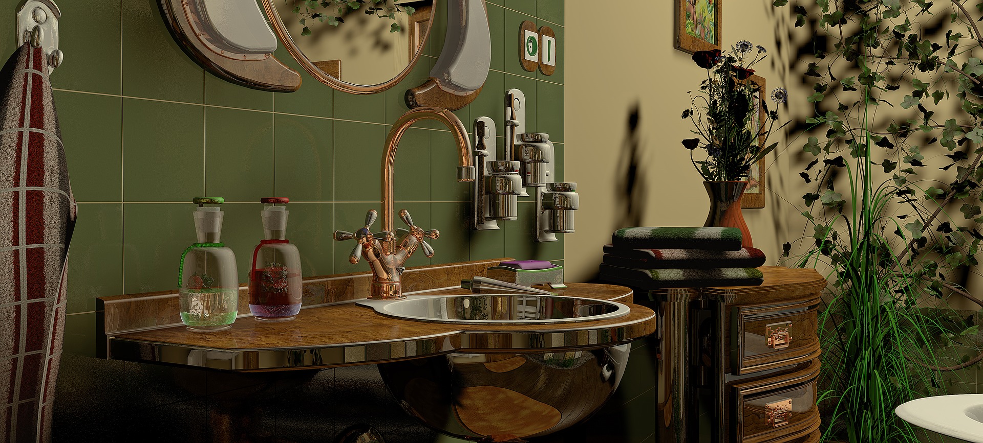 Shades of Green Bathroom